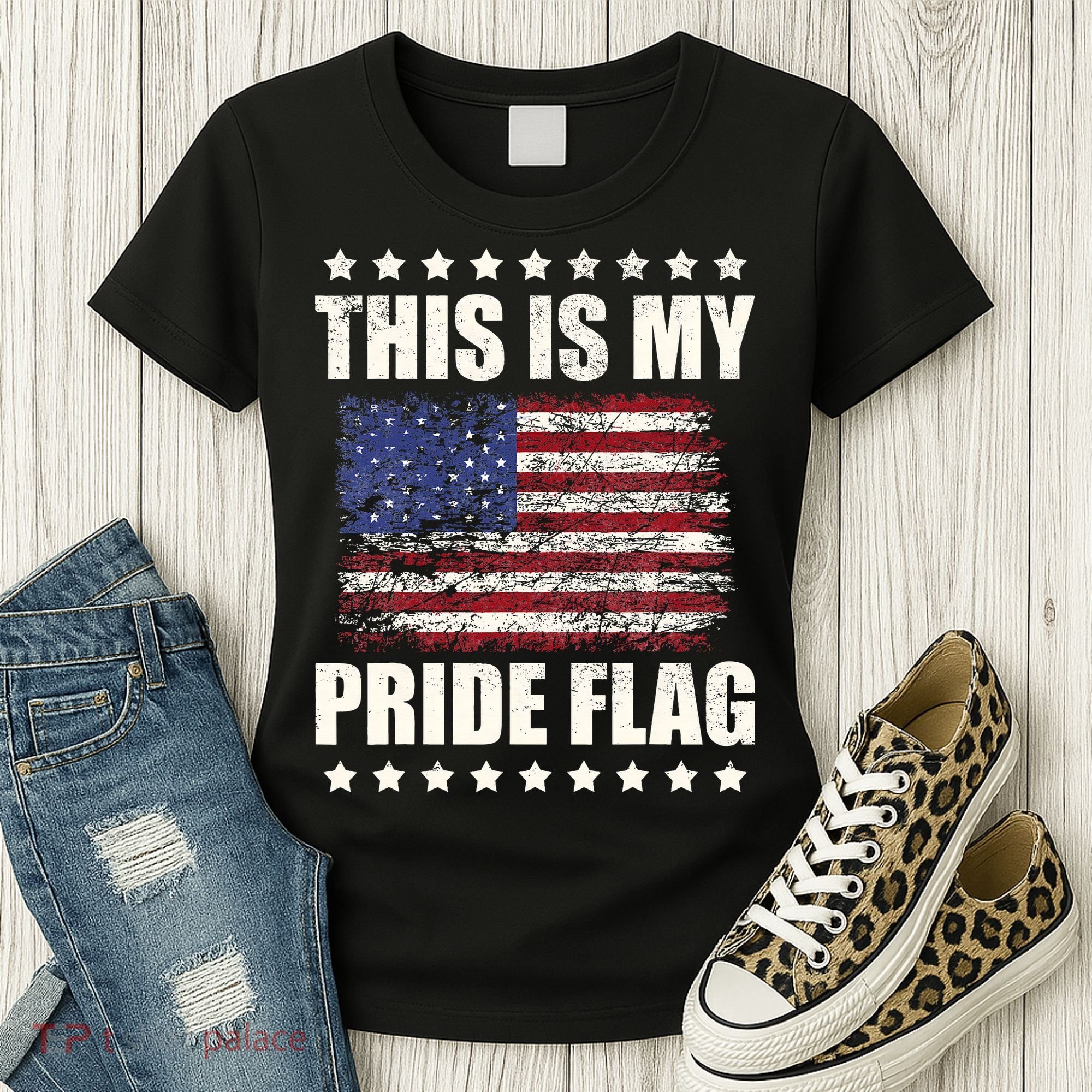 This Is My Pride Flag USA American 4th of July Patriotic Women's T-Shirt