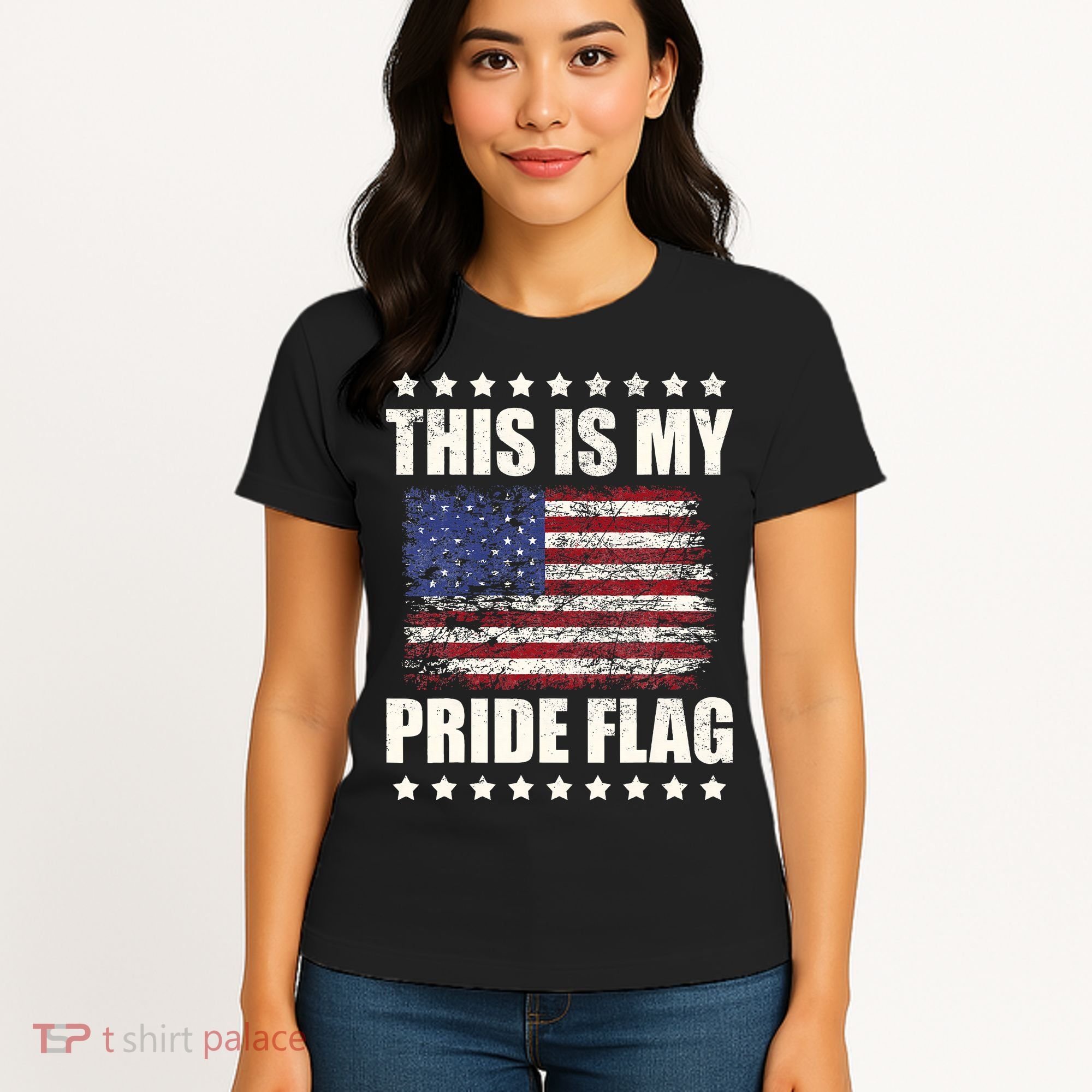 This Is My Pride Flag USA American 4th of July Patriotic Women's T-Shirt