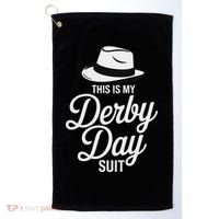 This Is My Derby Day Suit Funny Fedora Style Golf Towel thumb 0
