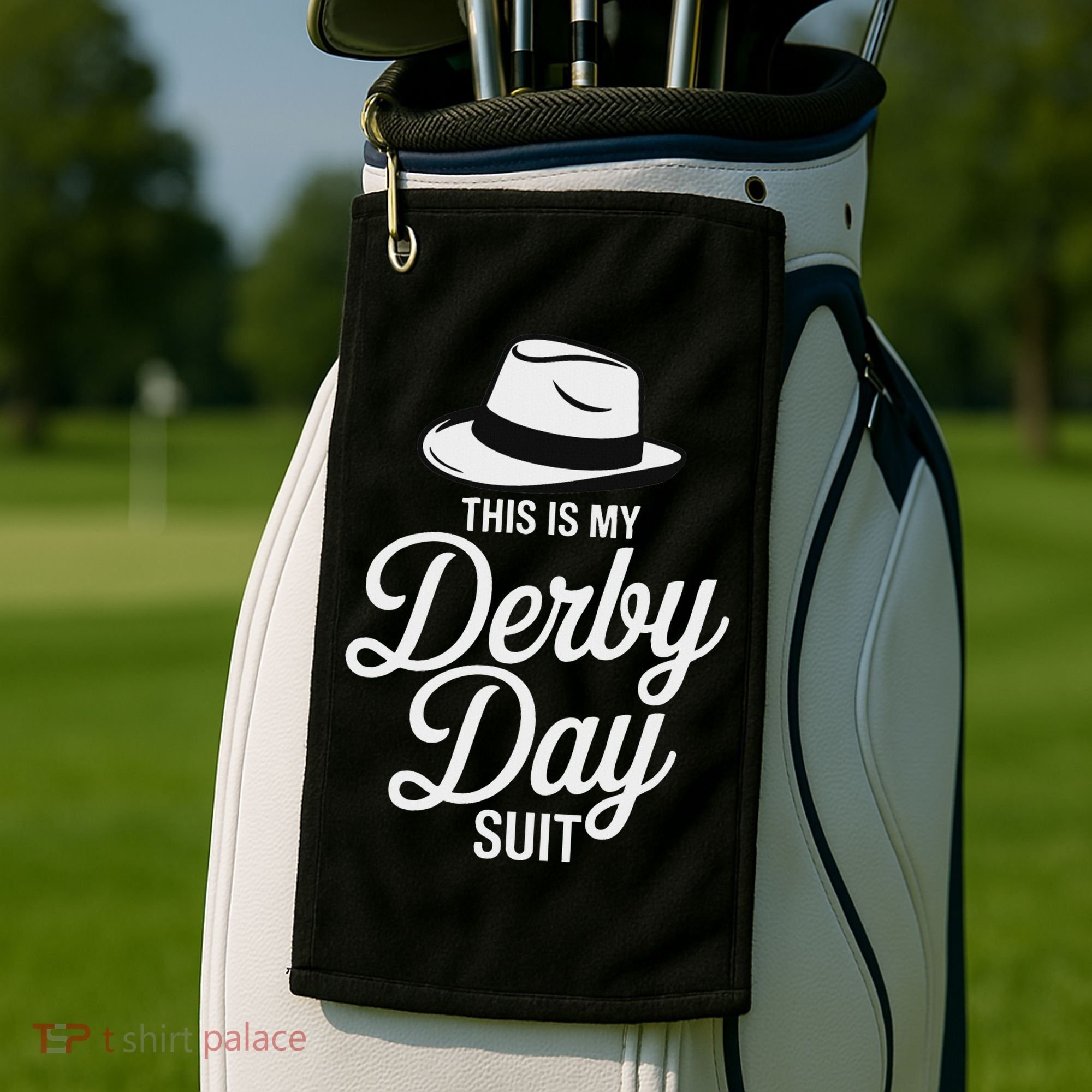 This Is My Derby Day Suit Funny Fedora Style Golf Towel