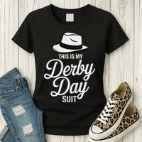 This Is My Derby Day Suit Funny Fedora Style Women's T-Shirt thumb 3