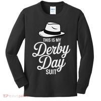 This Is My Derby Day Suit Funny Fedora Style Kids Long Sleeve Shirt thumb 0