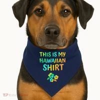 This Is My Hawaiian Tropical Luau Costume Party Hawaii USA-Made Doggie Bandana thumb 1