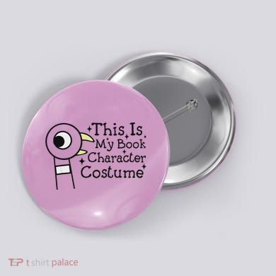 This Is My Book Character Costume Button