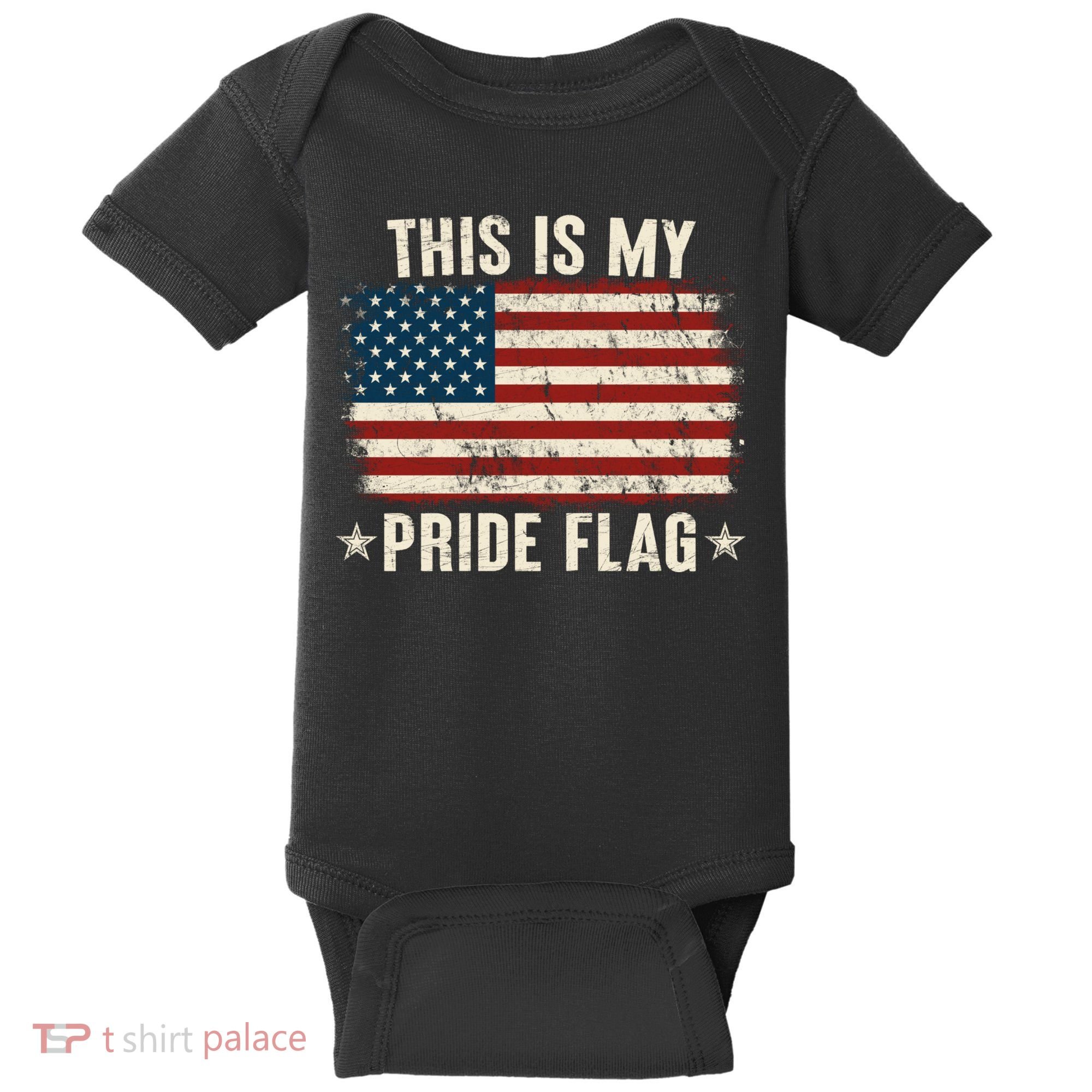 This Is My Pride Flag USA American Baby Bodysuit