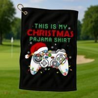 This Is My Christmas Pajama Video Game Controller Golf Towel thumb 1