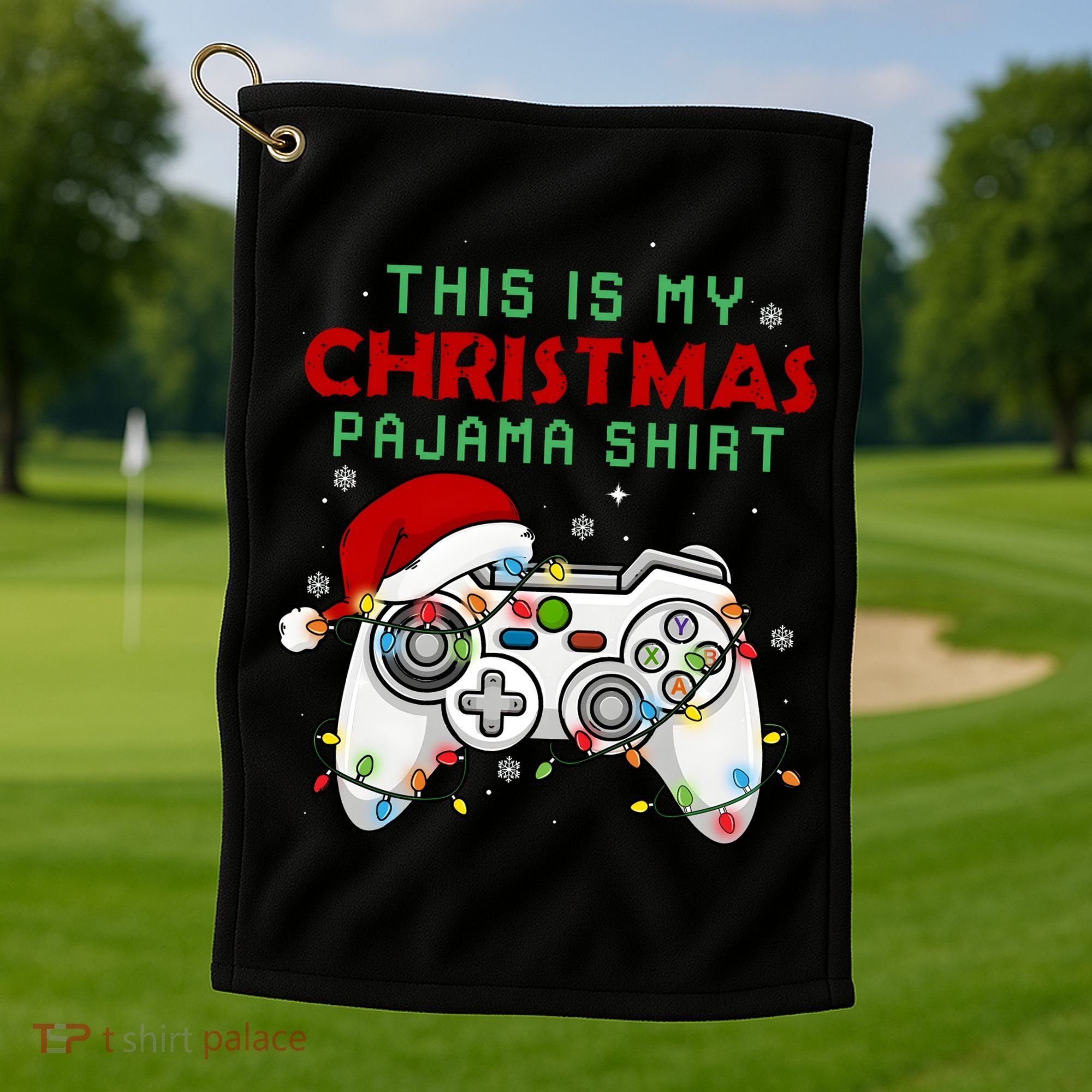 This Is My Christmas Pajama Video Game Controller Golf Towel