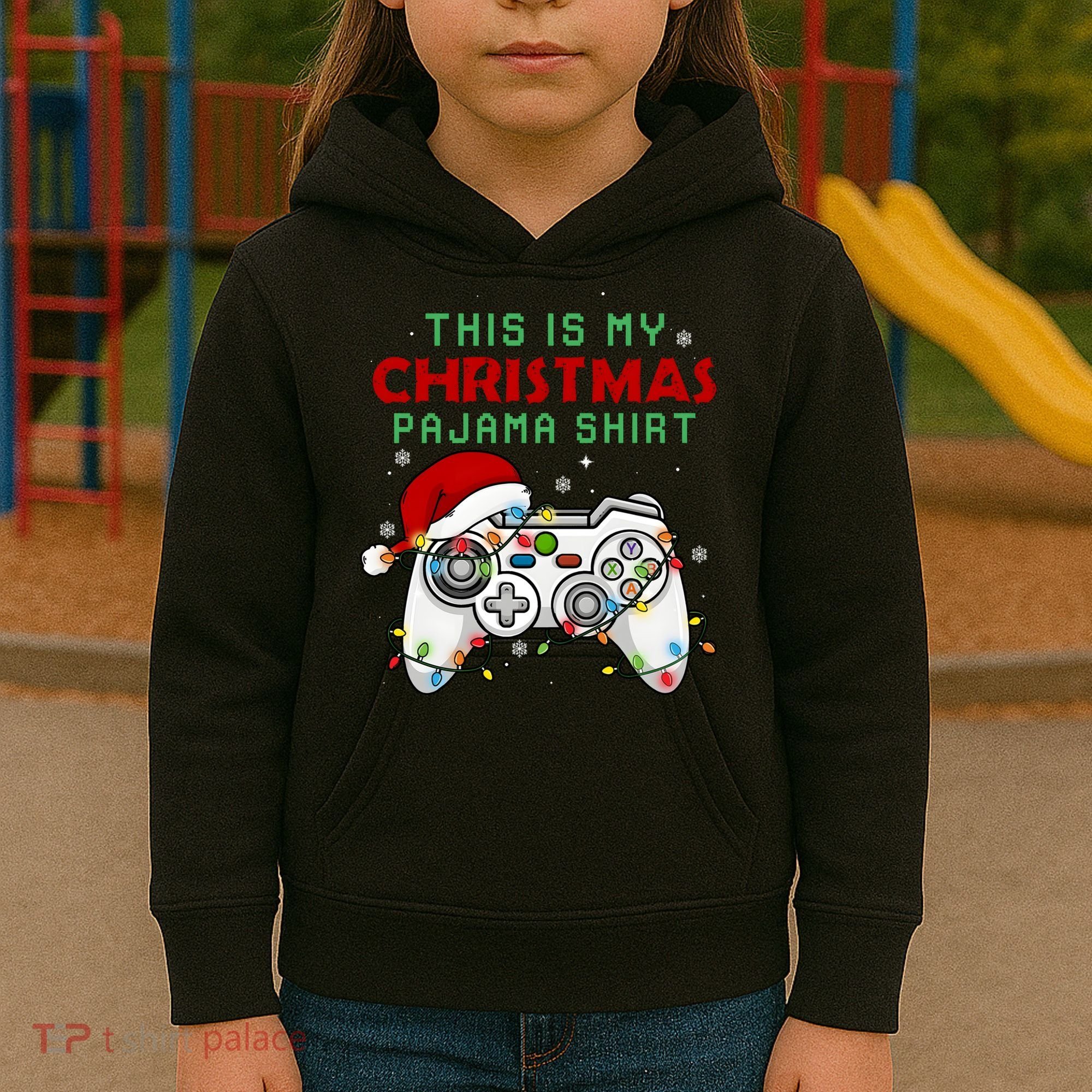 This Is My Christmas Pajama Video Game Controller Kids Hoodie