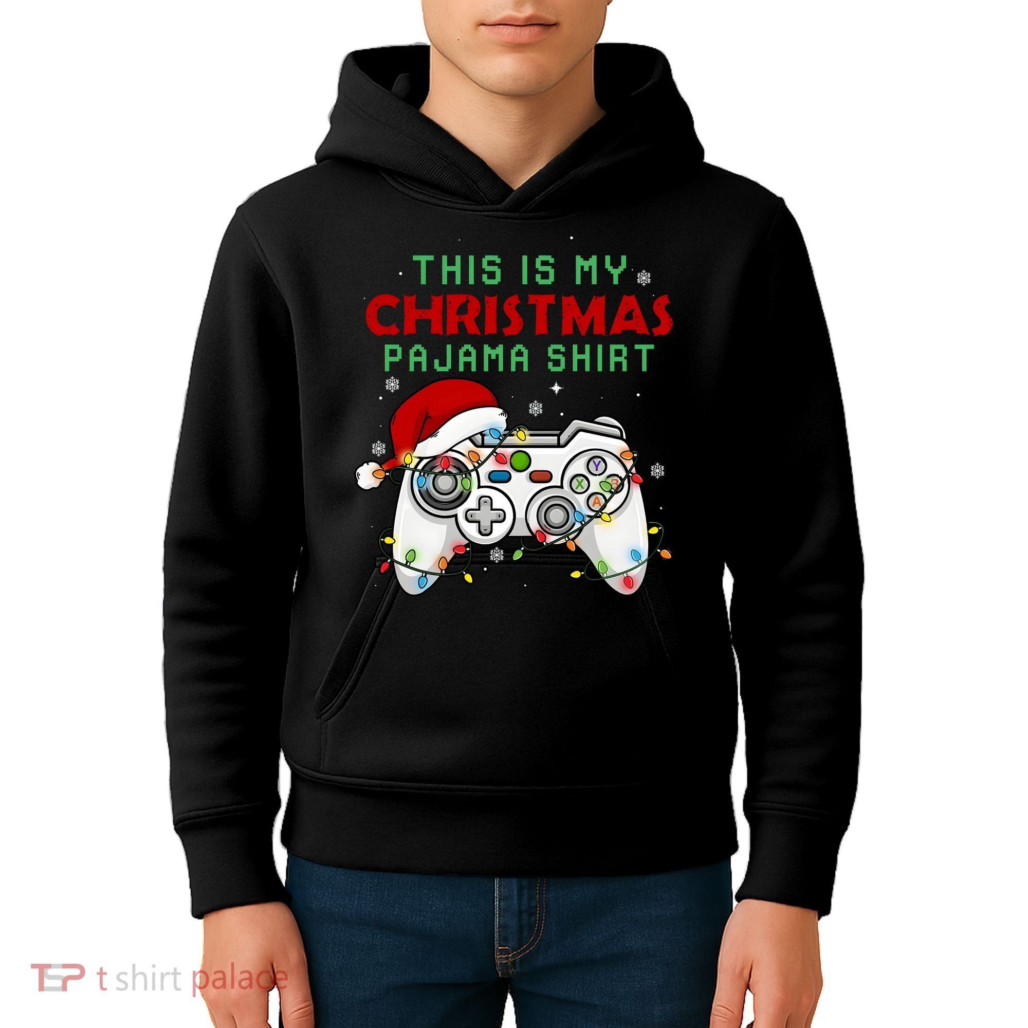 This Is My Christmas Pajama Video Game Controller Kids Hoodie