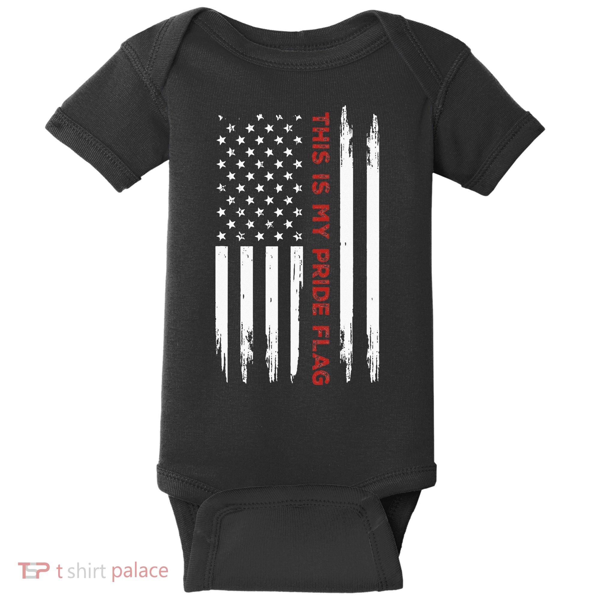 This Is My Pride Flag USA American 4th Of July Baby Bodysuit