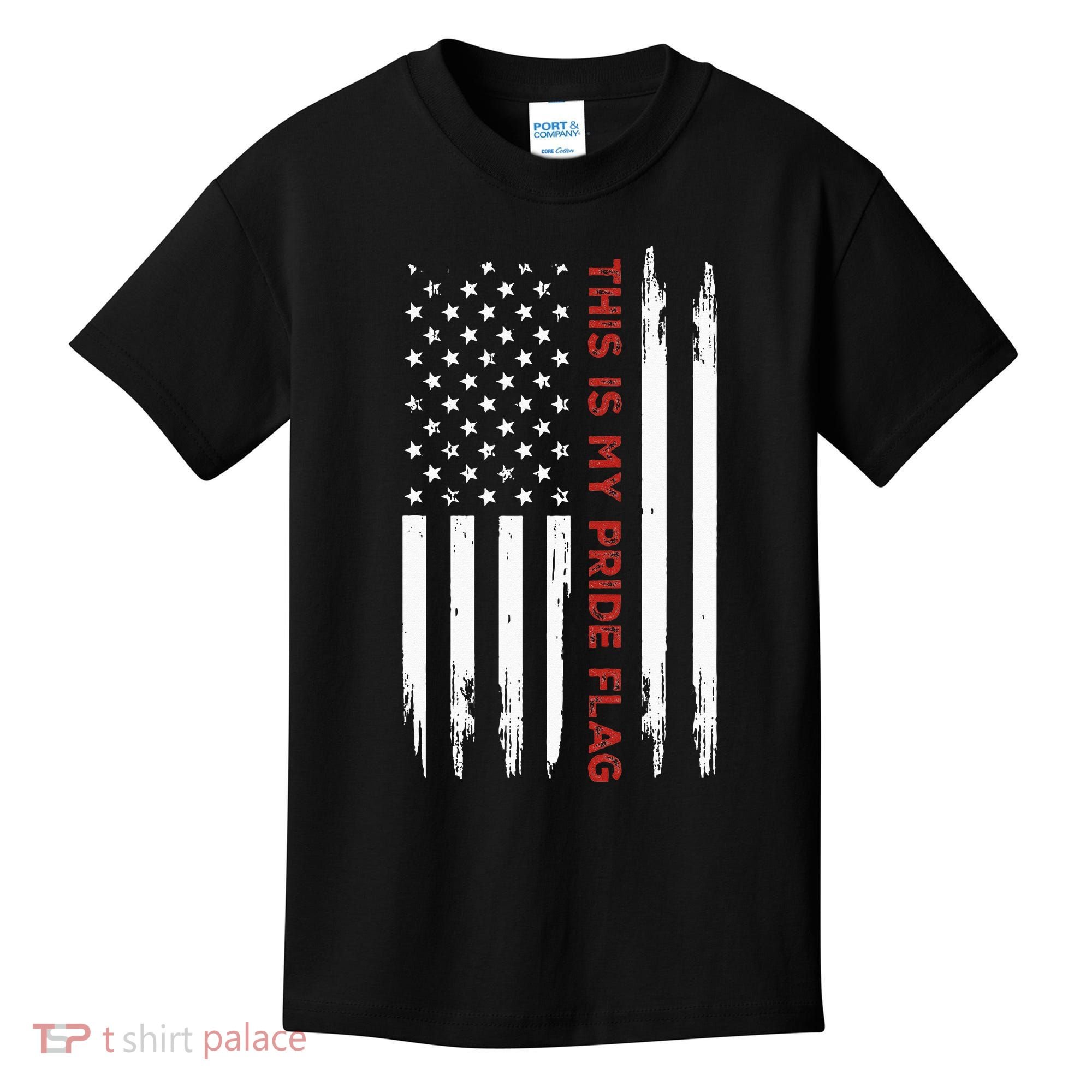 This Is My Pride Flag USA American 4th Of July Kids T-Shirt
