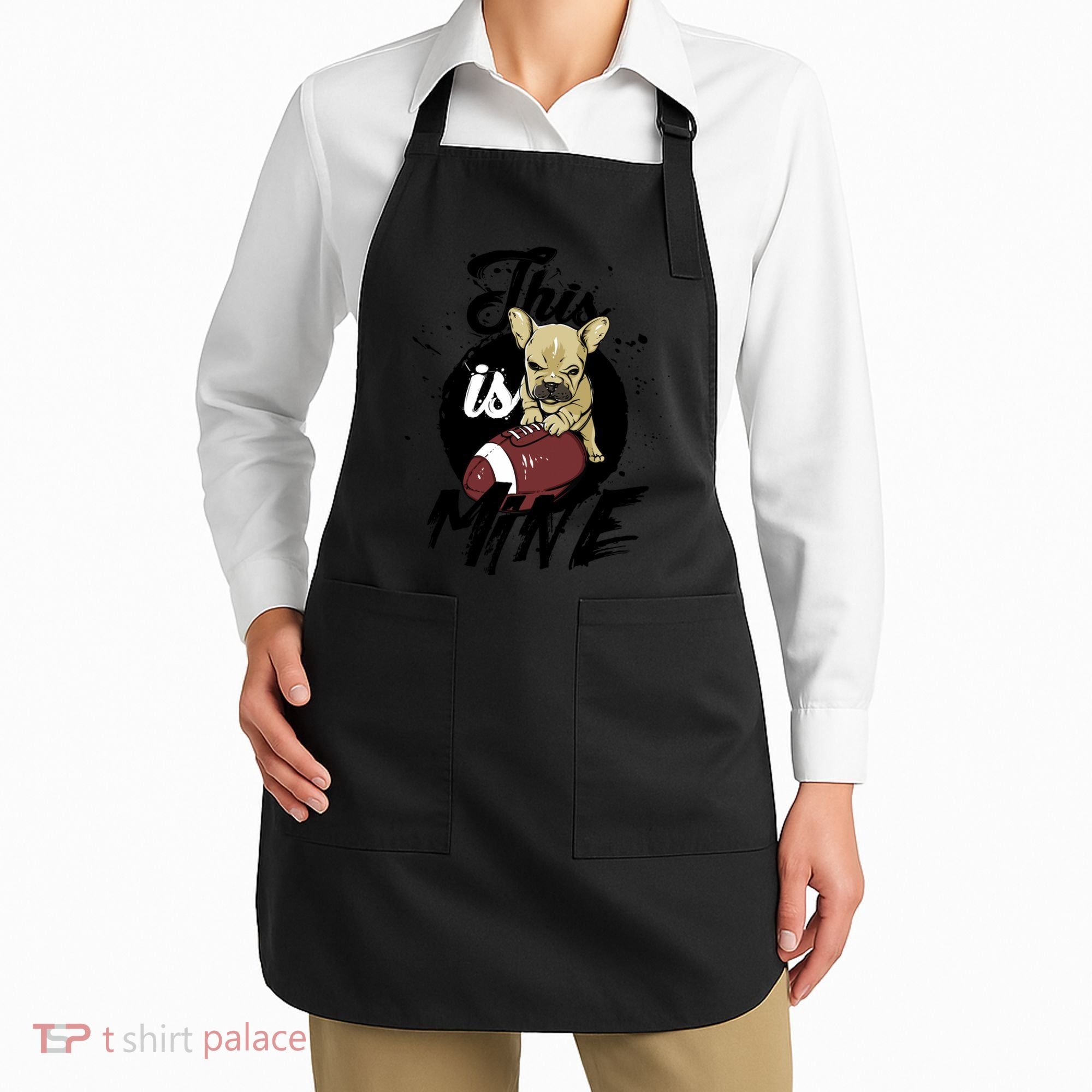 This Is Mine Cute Football Dog Apron