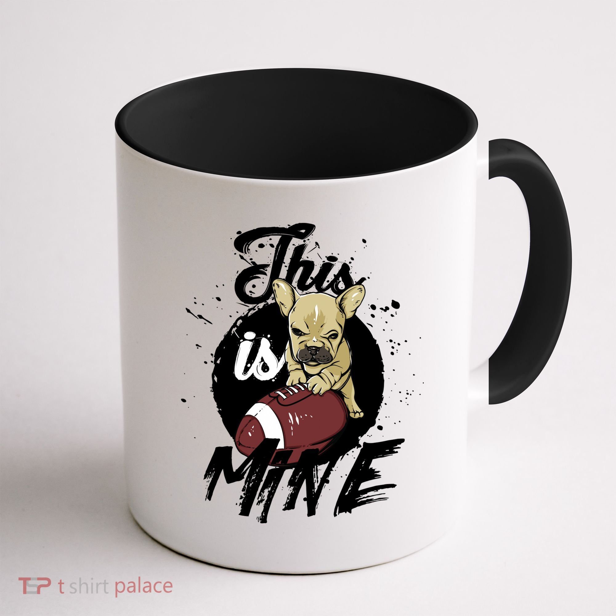 This Is Mine Cute Football Dog Coffee Mug