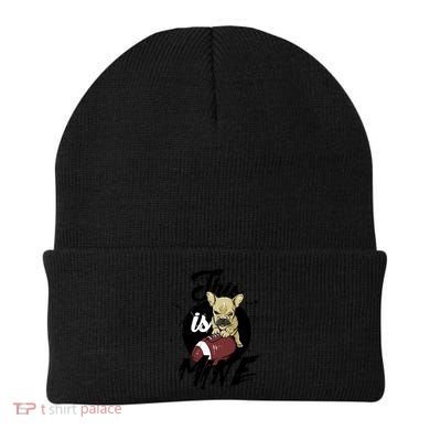 This Is Mine Cute Football Dog Beanie