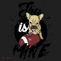 This Is Mine Cute Football Dog Beanie thumb 2