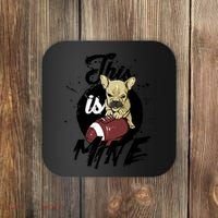 This Is Mine Cute Football Dog Coaster thumb 0