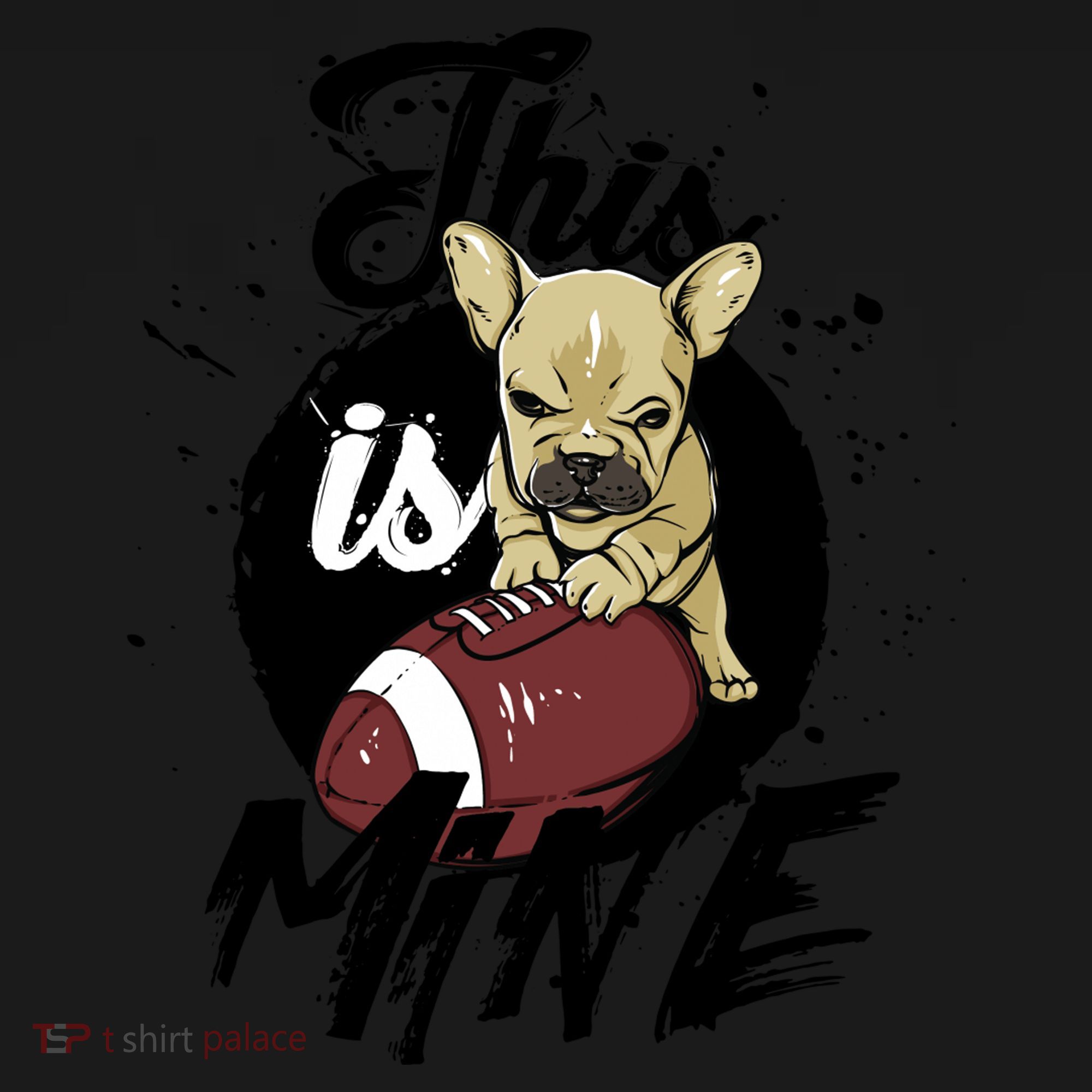 This Is Mine Cute Football Dog Women's Tank Top