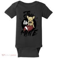 This Is Mine Cute Football Dog Baby Bodysuit thumb 0
