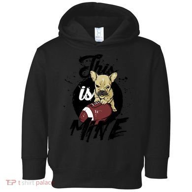 This Is Mine Cute Football Dog Toddler Hoodie