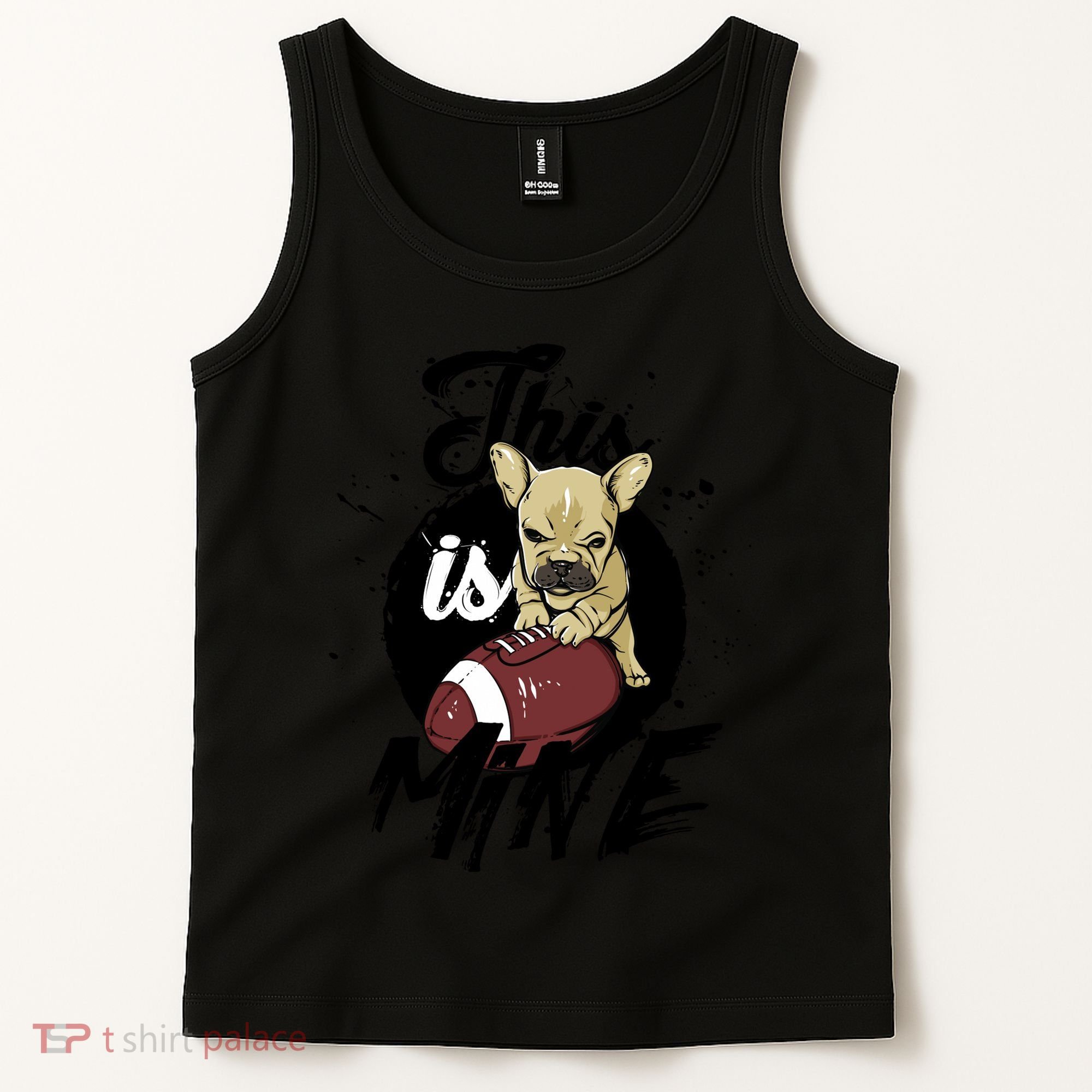 This Is Mine Cute Football Dog Tank Top