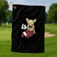 This Is Mine Cute Football Dog Golf Towel thumb 1