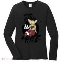 This Is Mine Cute Football Dog Women's Long Sleeve Shirt thumb 0