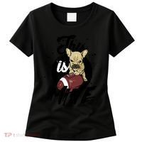 This Is Mine Cute Football Dog Women's T-Shirt thumb 0
