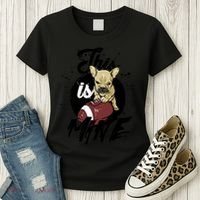 This Is Mine Cute Football Dog Women's T-Shirt thumb 3