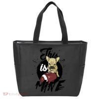 This Is Mine Cute Football Dog Tote Bag thumb 0