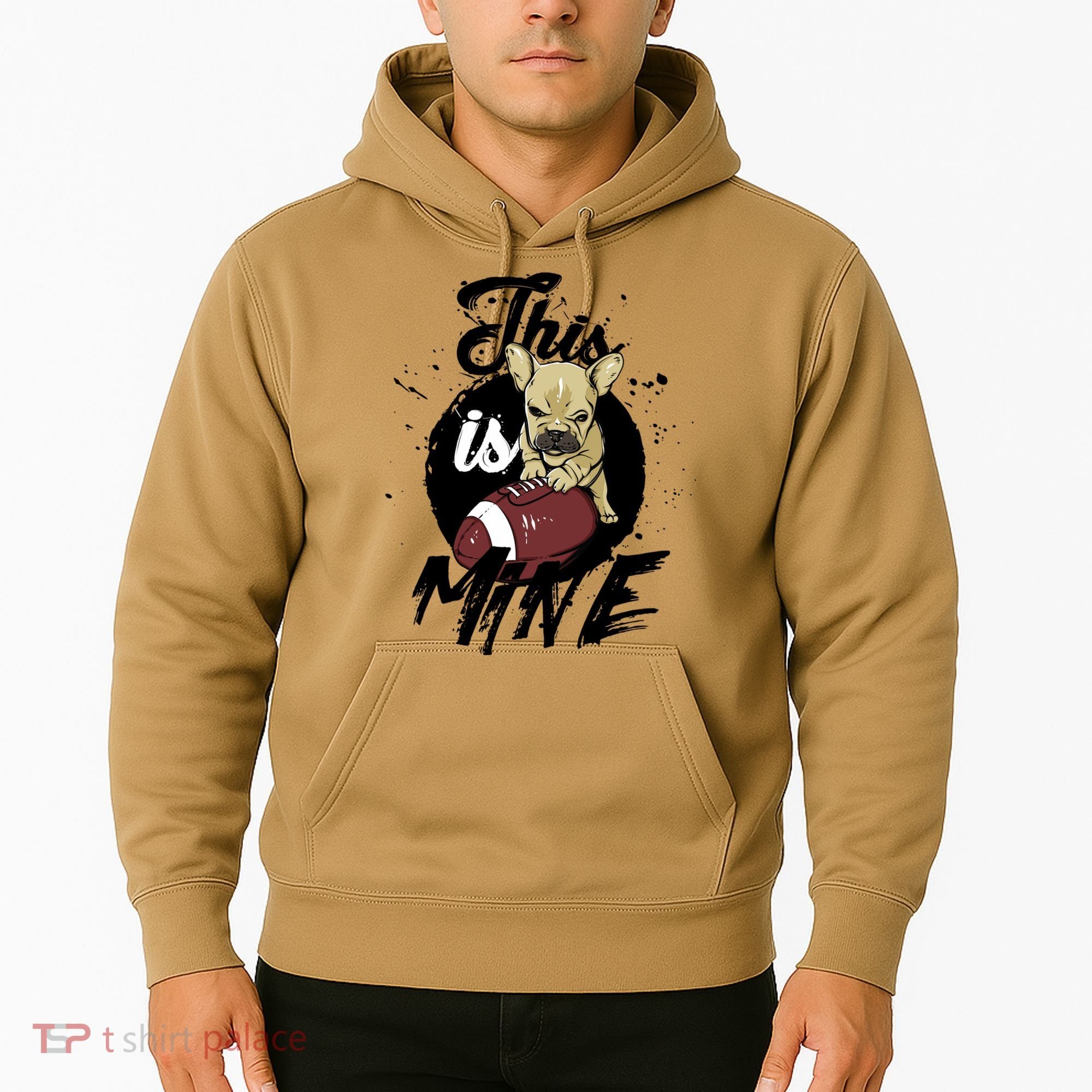 This Is Mine Cute Football Dog Hoodie