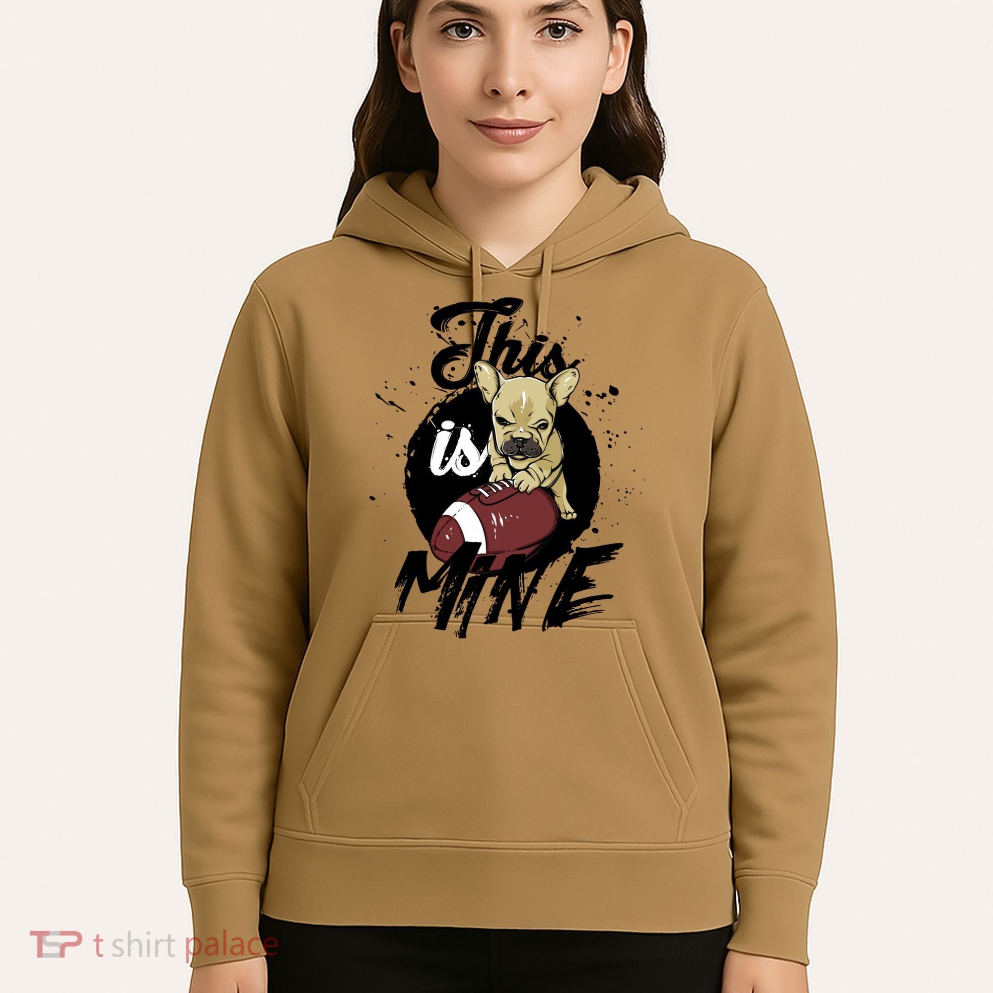 This Is Mine Cute Football Dog Hoodie