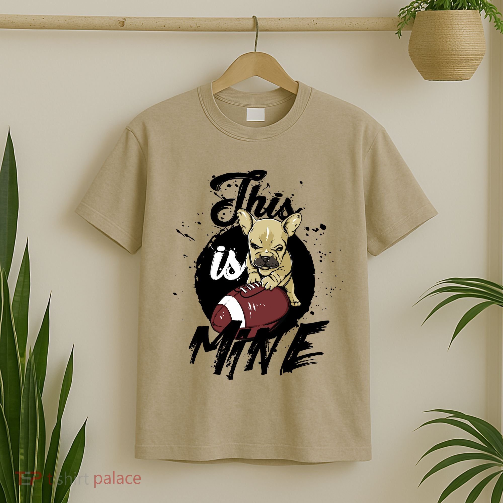 This Is Mine Cute Football Dog T-Shirt