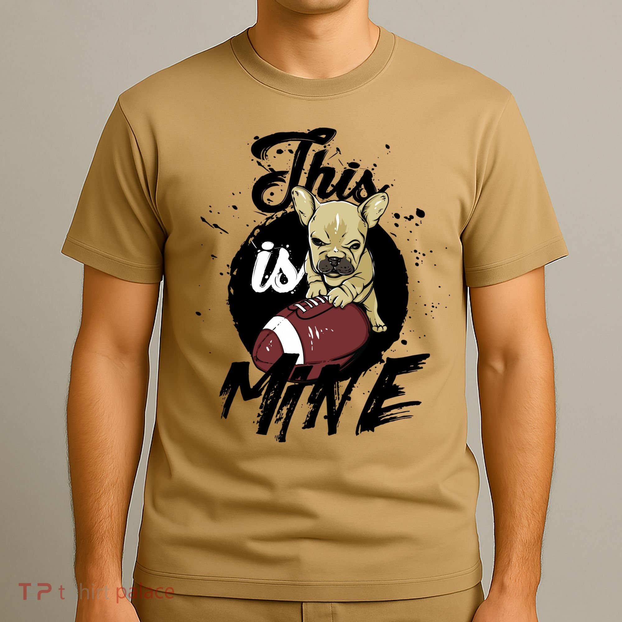This Is Mine Cute Football Dog T-Shirt