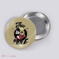 This Is Mine Cute Football Dog Button thumb 0