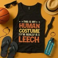 This Is My Human Costume IM Really A Leech Tank Top thumb 4