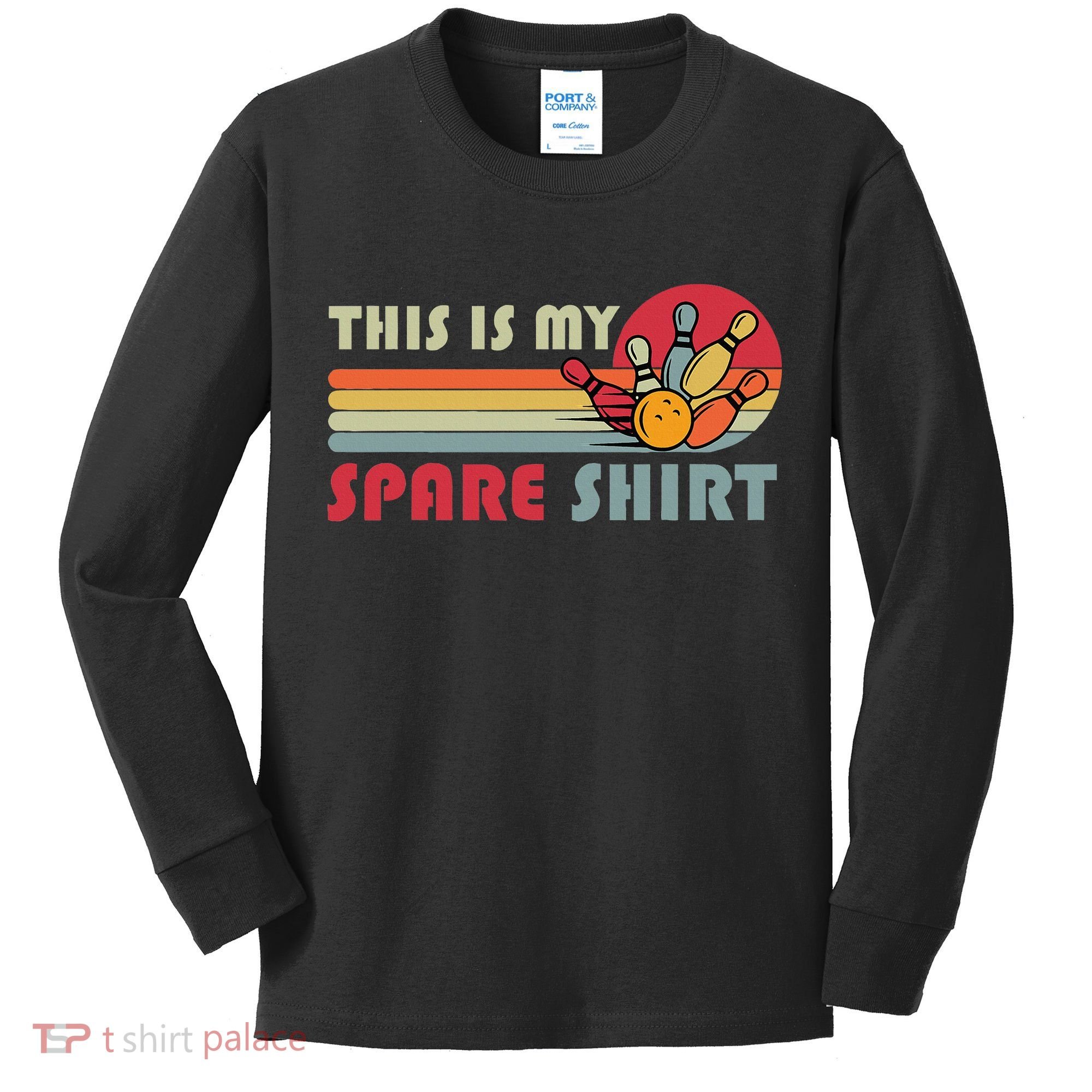 This Is My Spare Bowling Bowler Funny Team Kids Long Sleeve Shirt