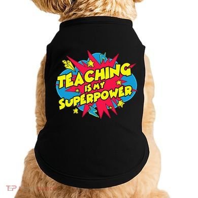 Teaching Is My Superpower Retro Comic Teacher Doggie Tank