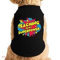 Teaching Is My Superpower Retro Comic Teacher Doggie Tank thumb 0