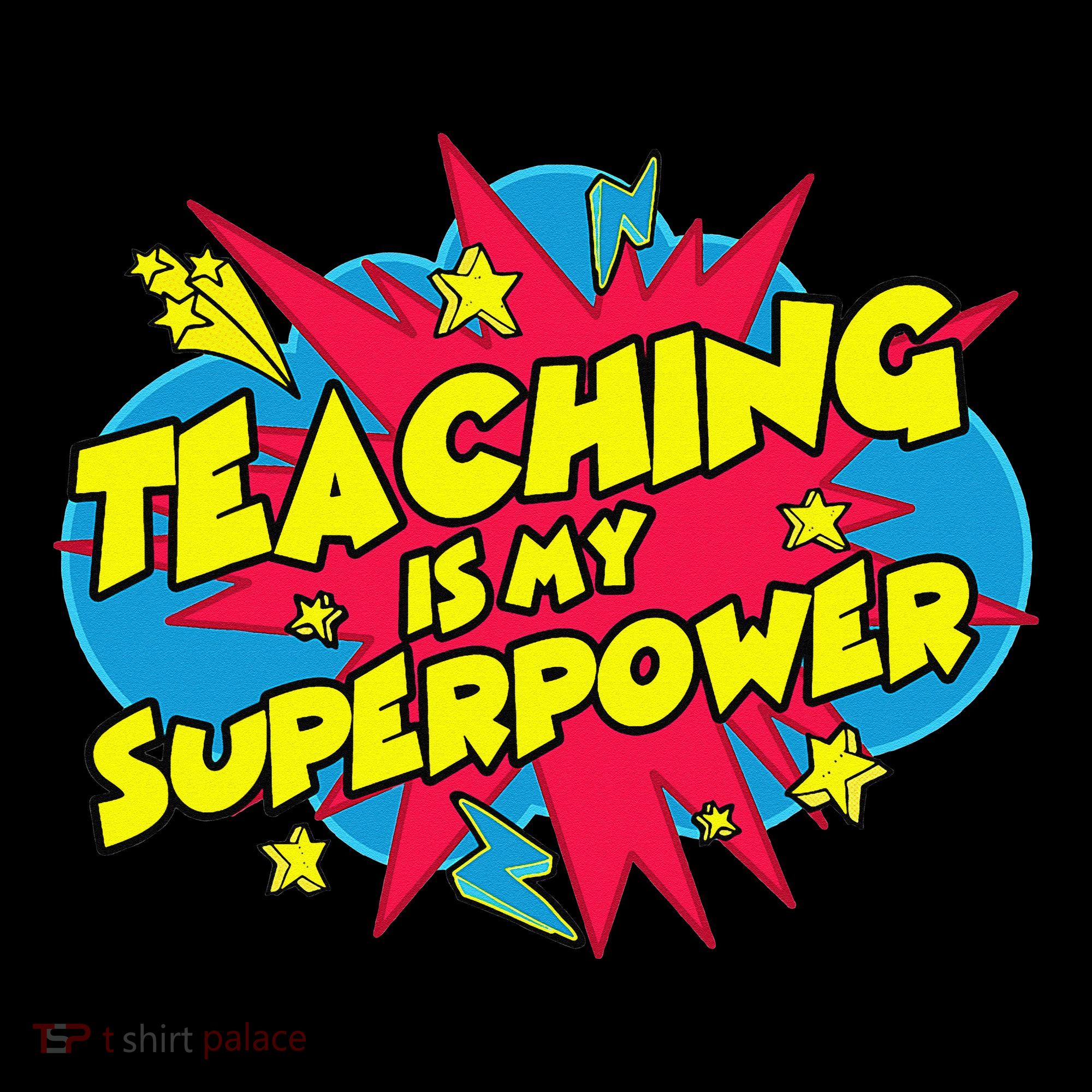 Teaching Is My Superpower Retro Comic Teacher USA-Made Doggie Bandana