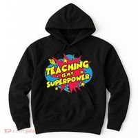 Teaching Is My Superpower Retro Comic Teacher Hoodie thumb 0