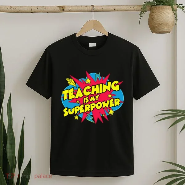 Teaching Is My Superpower Retro Comic Teacher T-Shirt