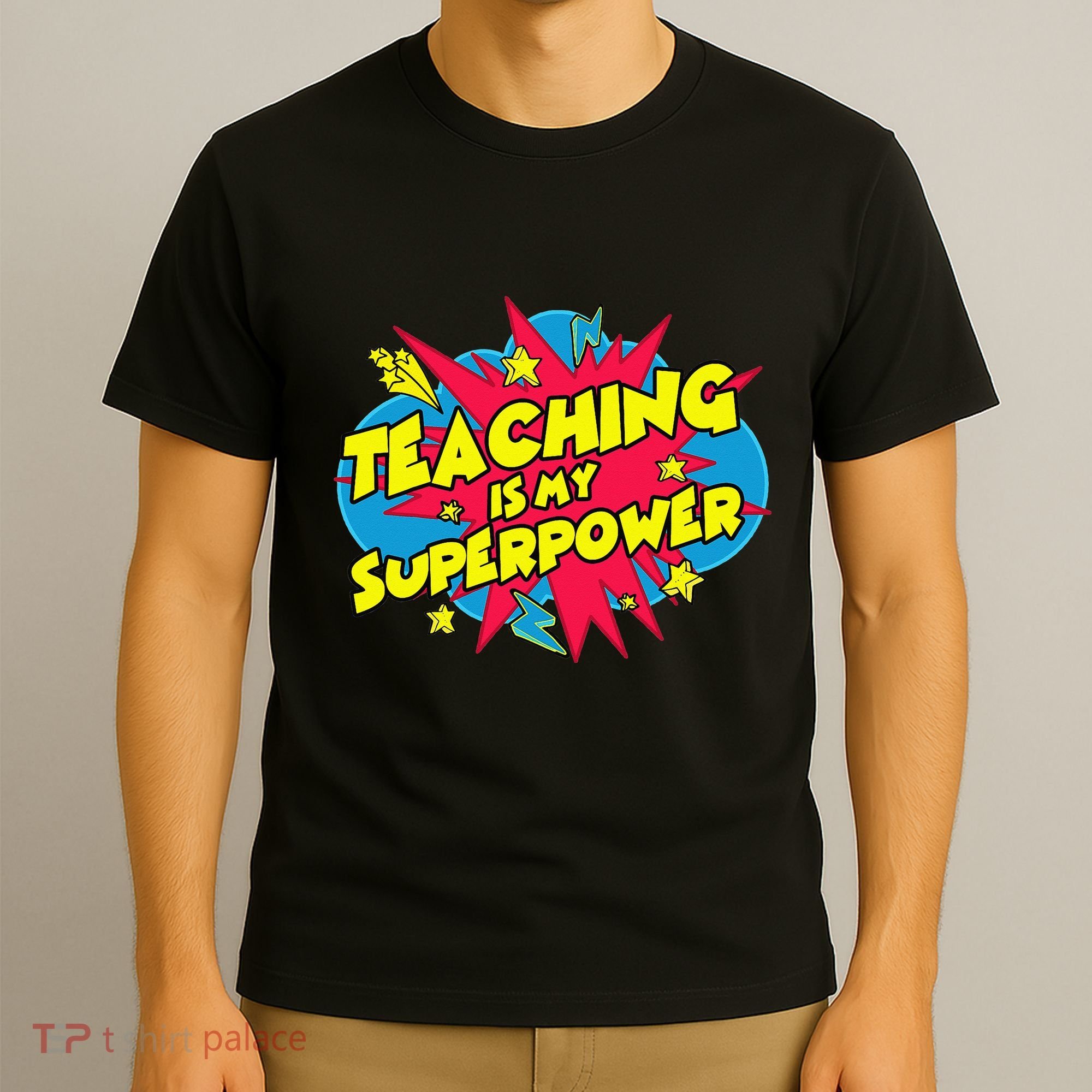 Teaching Is My Superpower Retro Comic Teacher T-Shirt