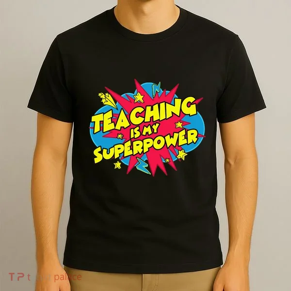 Teaching Is My Superpower Retro Comic Teacher T-Shirt