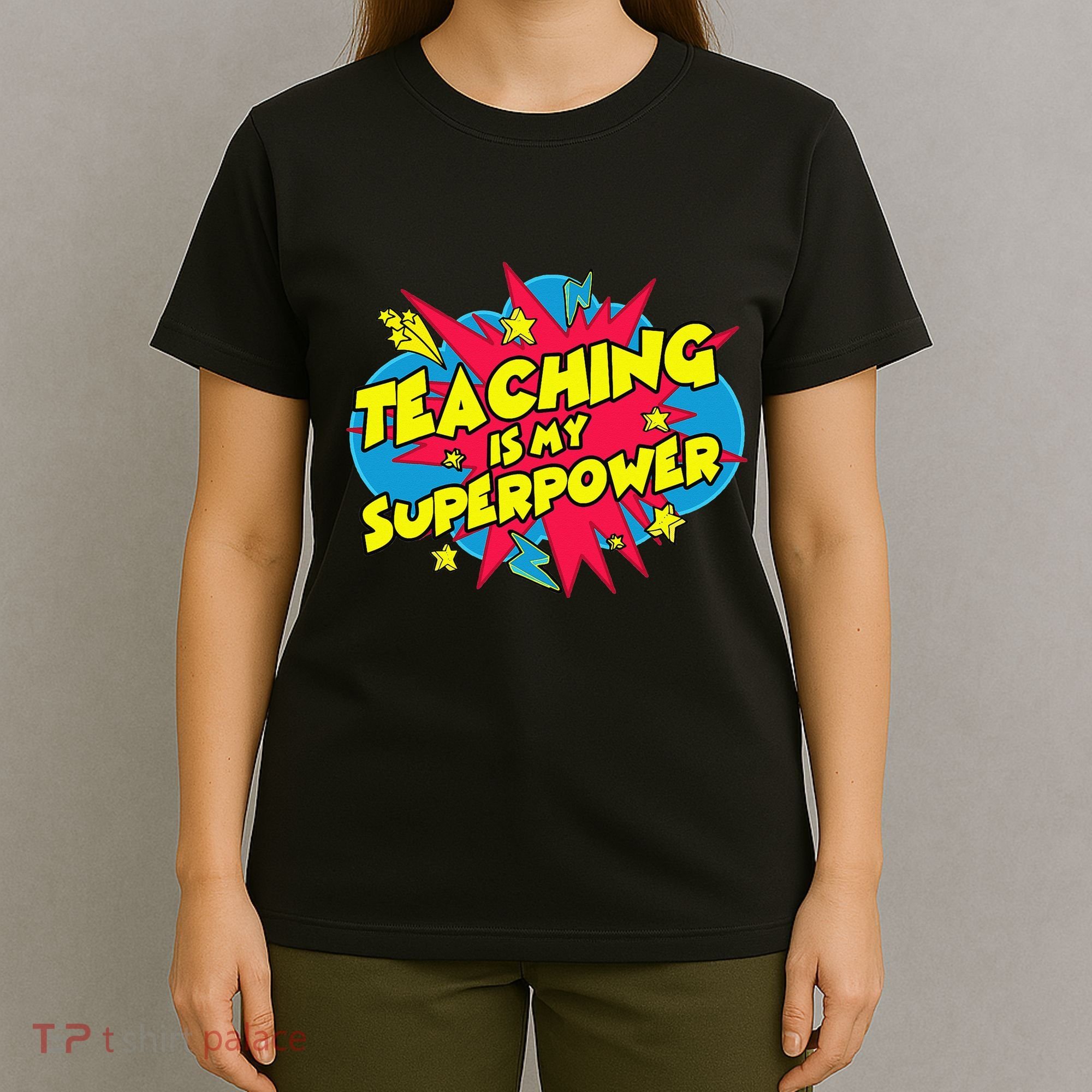 Teaching Is My Superpower Retro Comic Teacher T-Shirt