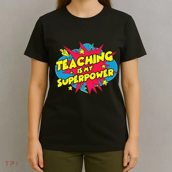 Teaching Is My Superpower Retro Comic Teacher T-Shirt
