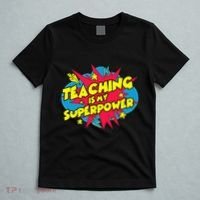 Teaching Is My Superpower Retro Comic Teacher T-Shirt thumb 5