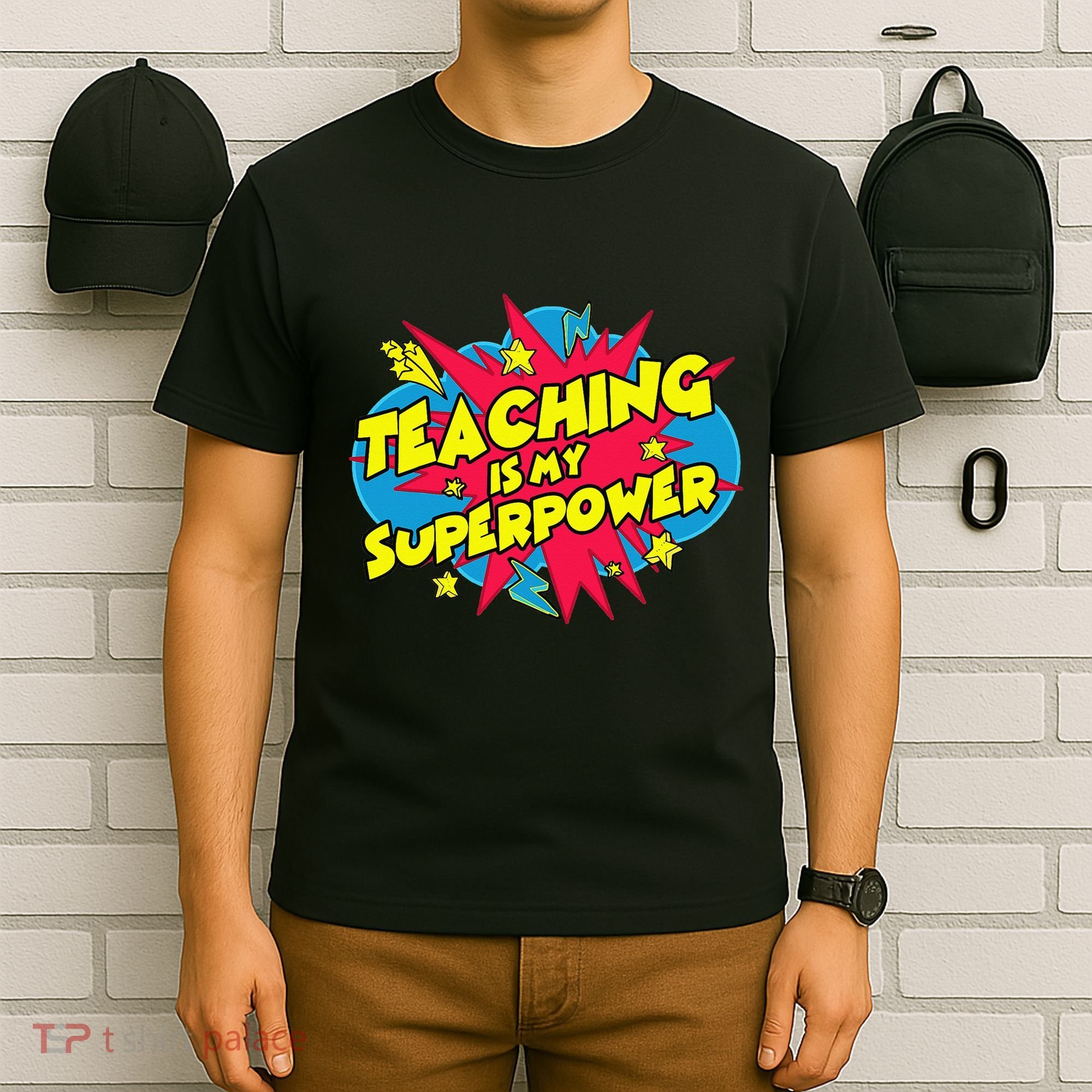 Teaching Is My Superpower Retro Comic Teacher T-Shirt