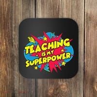 Teaching Is My Superpower Retro Comic Teacher Coaster thumb 0