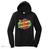 Teaching Is My Superpower Retro Comic Teacher Women's Hoodie thumb 0