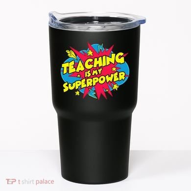 Teaching Is My Superpower Retro Comic Teacher Tumbler